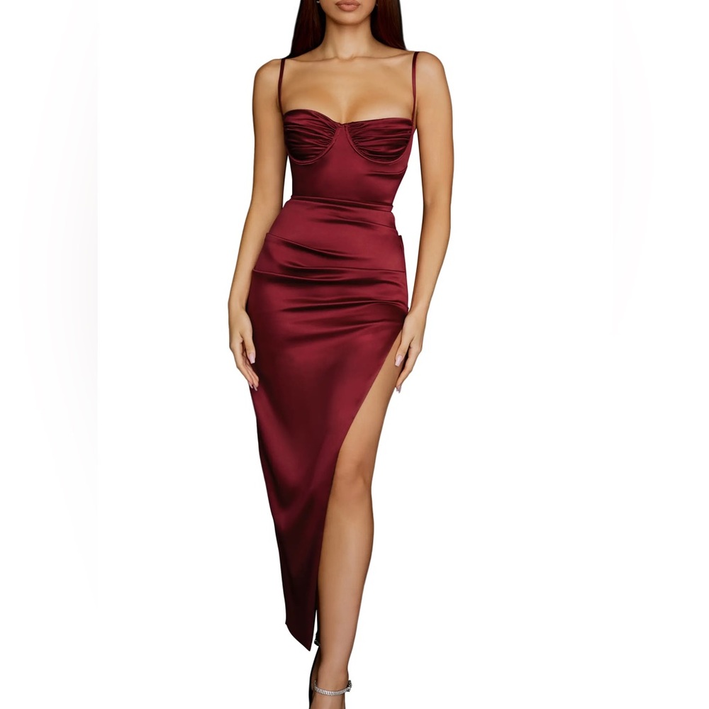 House of CB Flora Dress in Wine